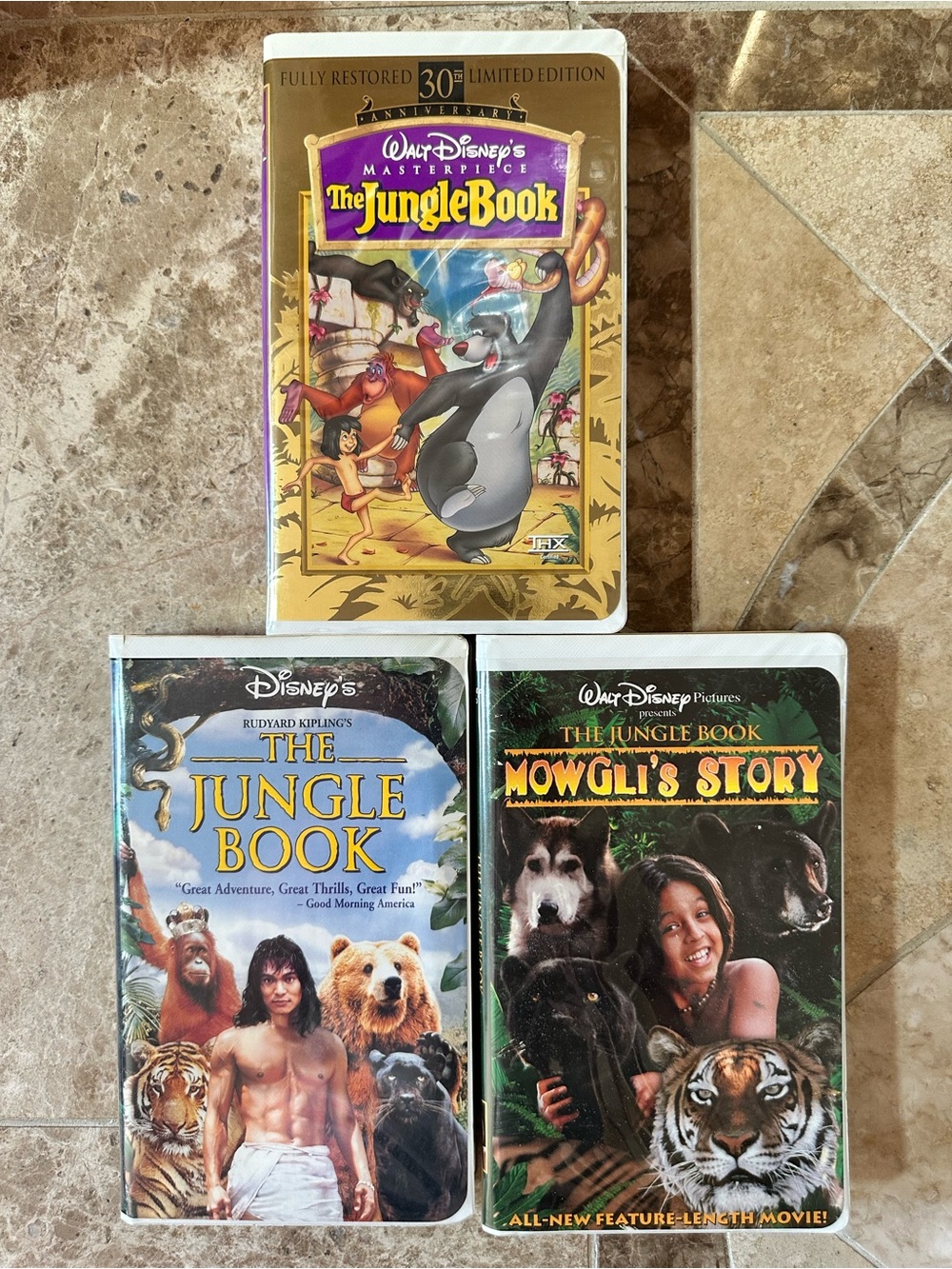 Disney Jungle Book VHS Tape Set with Clamshells